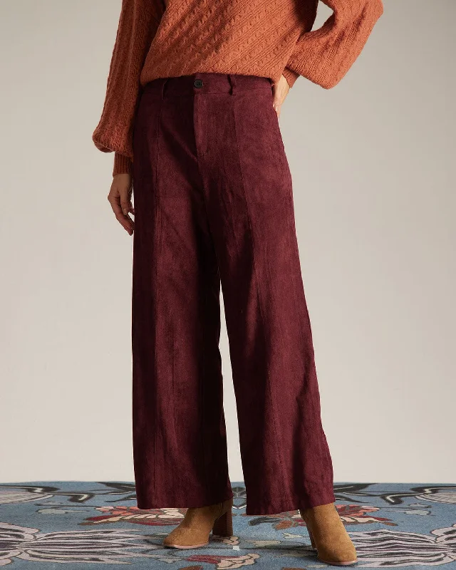 The Wine Red High Waisted Straight Pants | Wine Red