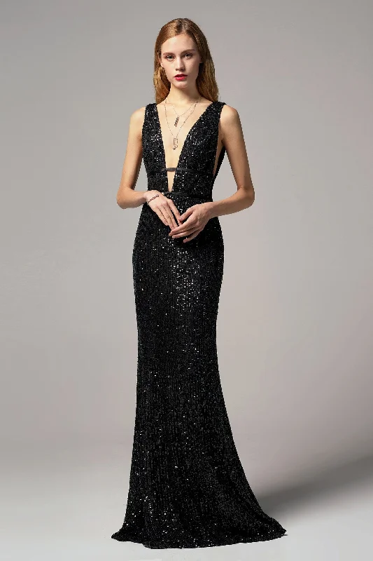 Trumpet-Mermaid Floor Length Sequined Dress CS0267 Bodycon Sequin Dress