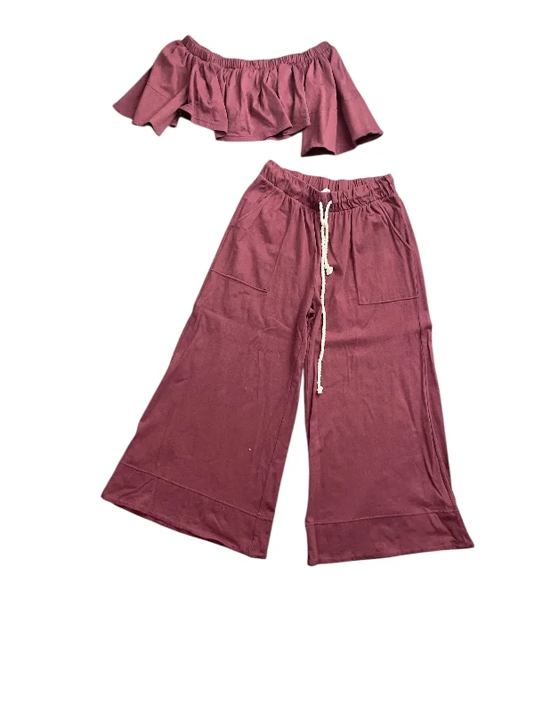 Pants Set 2pc By Free People In Maroon, Size: S