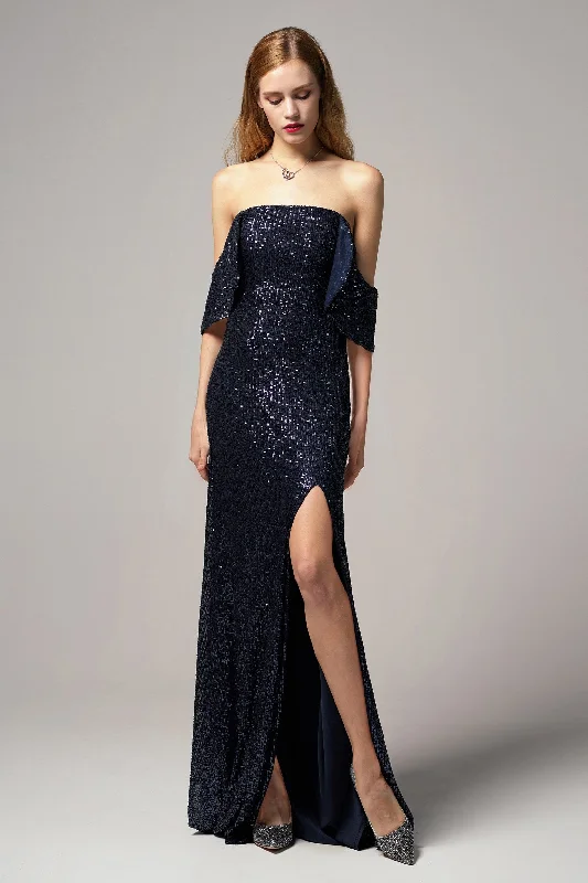 Sheath-Column Floor Length Sequined Dress CB0405 Sequin Dress Vibe