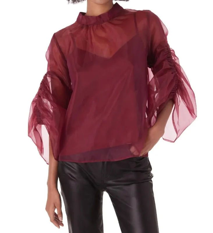 Sibyl Blouse In Cabernet Printed Blazers for Women