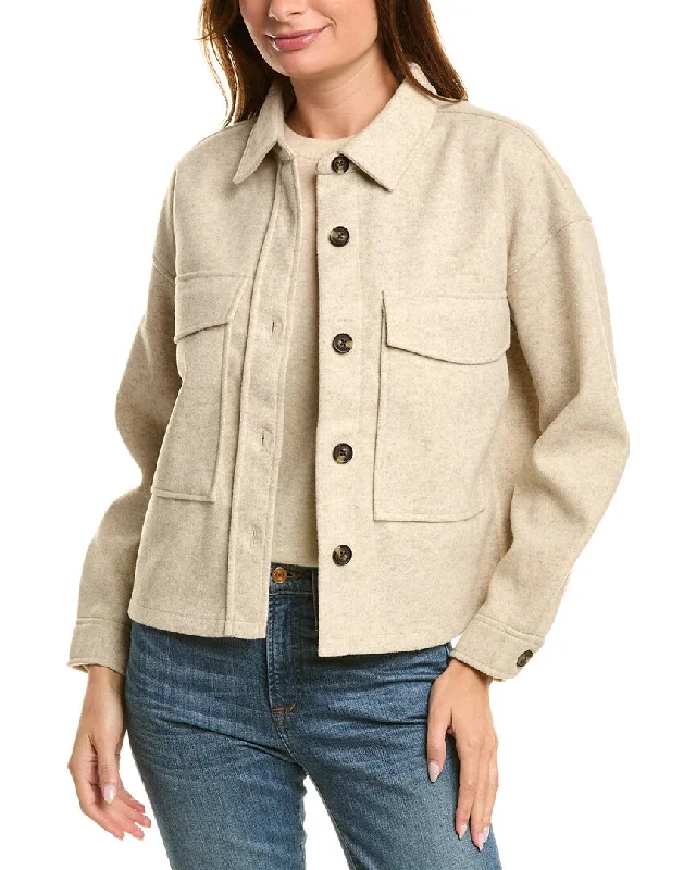 beachlunchlounge Double Faced Cropped Knit Jacket Fitted Women’s Blazer