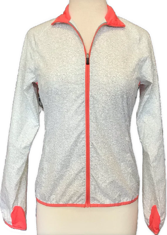 REI Women's White & Gray Full-Zip Windbreaker Size XS