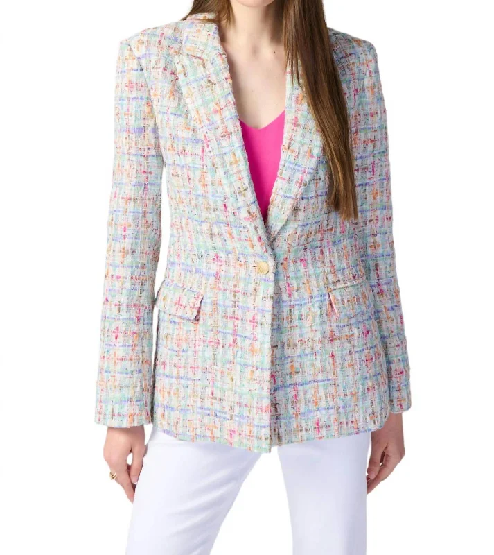 Tweed Jacket In Multi Office Wear Blazers