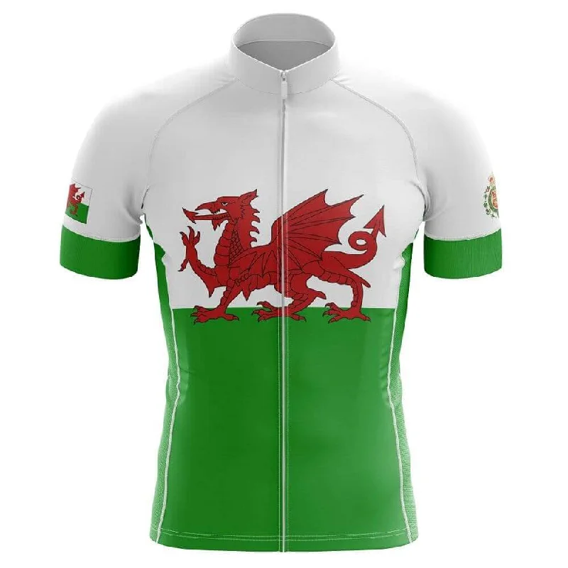 Wales Flag Cycling Jersey (Green, White & Red) Bold Hoodie Sweatshirt