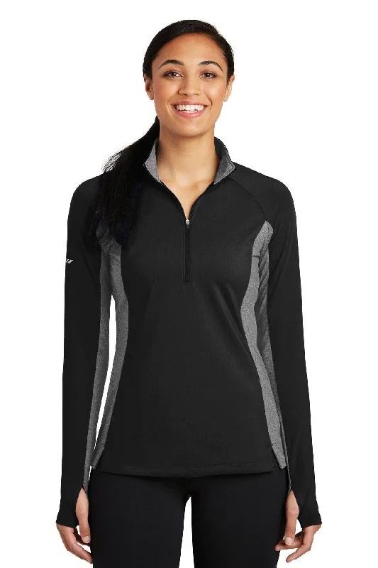 Sport-Tek Ladies Sport-Wick Stretch Contrast 1/4-Zip Pullover. LST854 Soft Cotton Hoodie