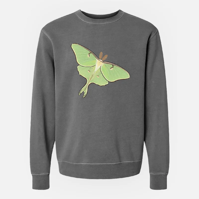 Vibrant Luna Moth - Actias luna - Unisex Pigment Dyed Crew Sweatshirt Casual Women’s Hoodies