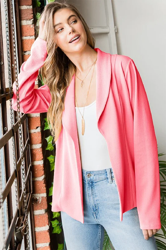 Open Front Long Sleeve Blazer Lightweight Double-breasted Blazer