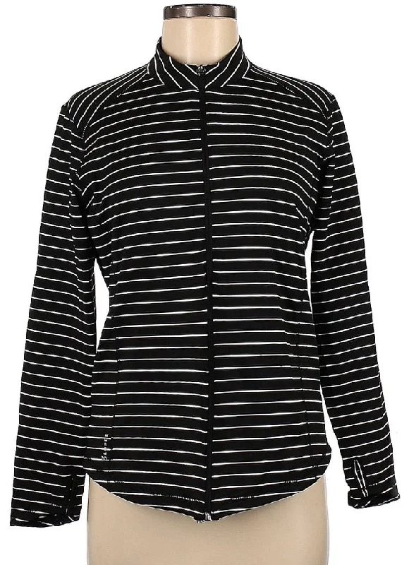 Lopez Black & White Striped Full-Zip Jacket Size M MSP$80