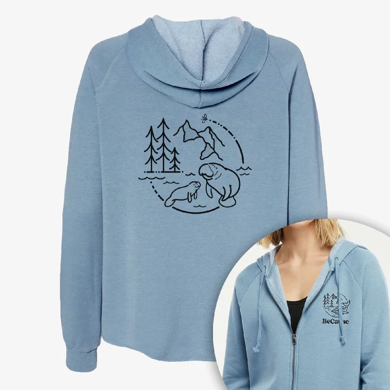 It's All Connected - Manatee - Women's Cali Wave Zip-Up Sweatshirt Relaxed Sweatshirt Look