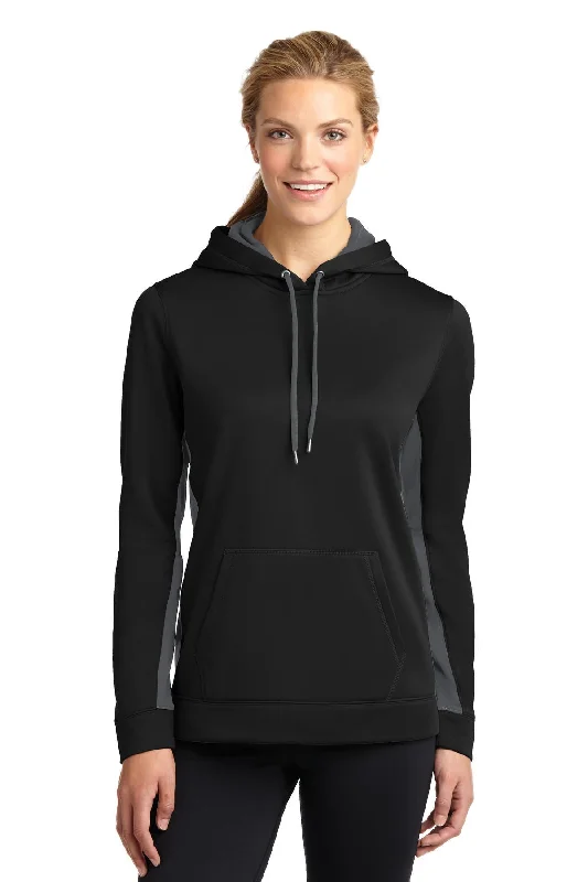 Sport-Tek Ladies Sport-Wick Fleece Colorblock Hooded Pullover. LST235 Sweatshirt Hoodie Collection