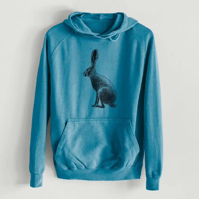 Wild California Hare - Black-tailed Jackrabbit  - Mid-Weight Unisex Vintage 100% Cotton Hoodie Plush Hoodie Sweatshirt