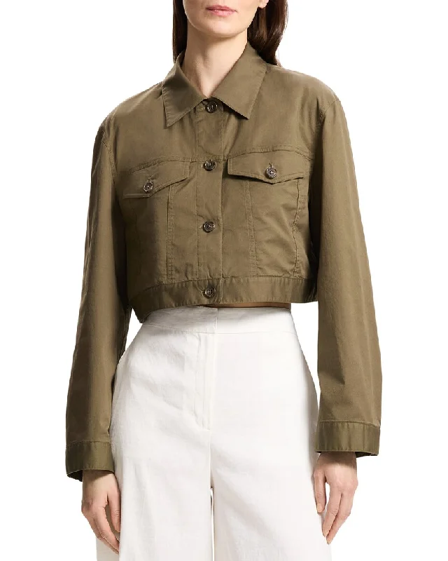 Theory Crop Trucker Jacket Lightweight Blazer Jacket