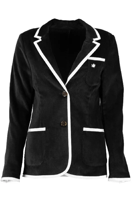 Women's Black & White Toweling Blazer