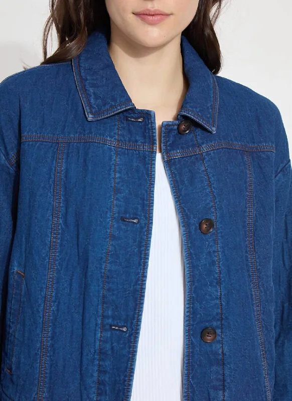 Sloane Quilted Denim Jacket Office Wear Blazers