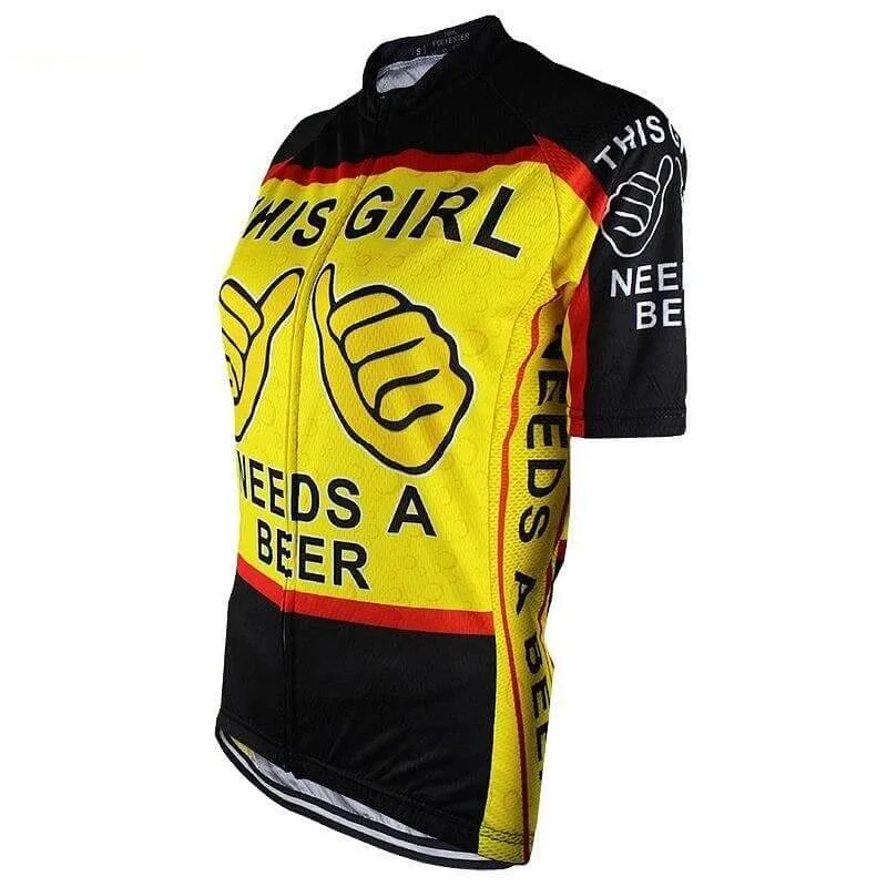 This Girl Needs A Beer Cycling Jersey Pullover Hoodie Sweatshirt