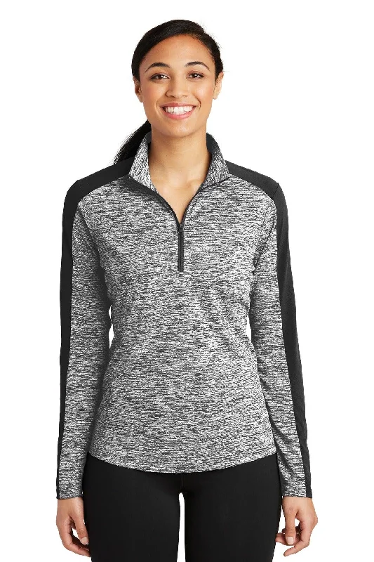 Sport-Tek Ladies PosiCharge Electric Heather Colorblock 1/4-Zip Pullover. LST397 Fleece Hoodies & Sweatshirts