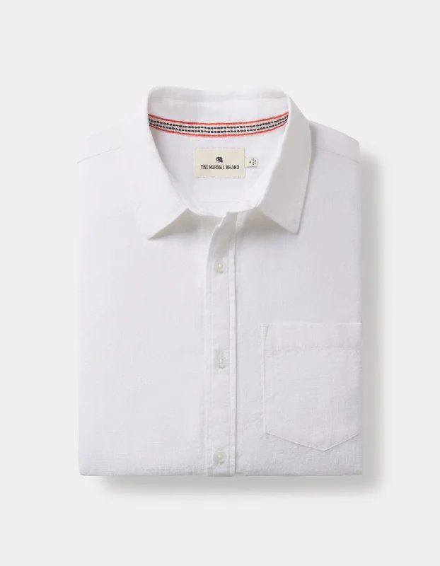 Lived-In Cotton Long Sleeve Button Up in White