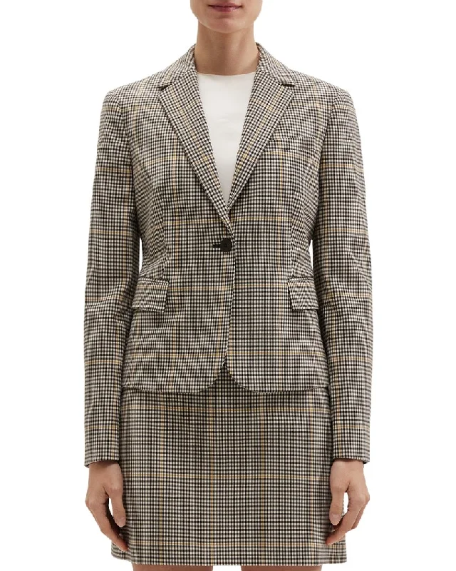 Theory Shrunken Blazer O.Dale Wool-Blend Blazer Oversized Women’s Blazer