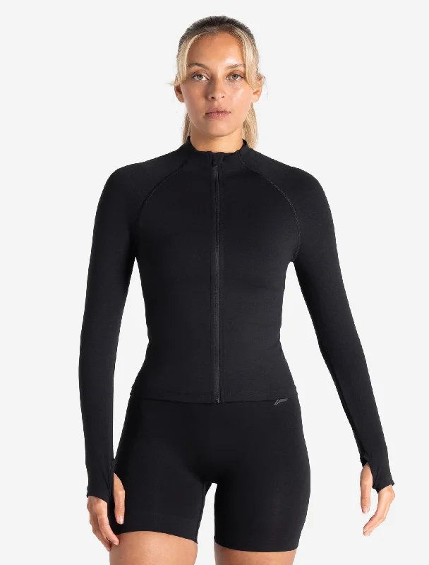 Women's running jacketsSculpt Seamless Zip Jacket - Black Women's running jackets