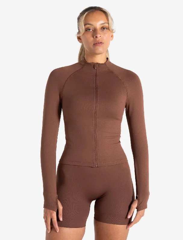 Best women's jackets for rainSculpt Seamless Zip Jacket - Cocoa Brown Best women's jackets for rain