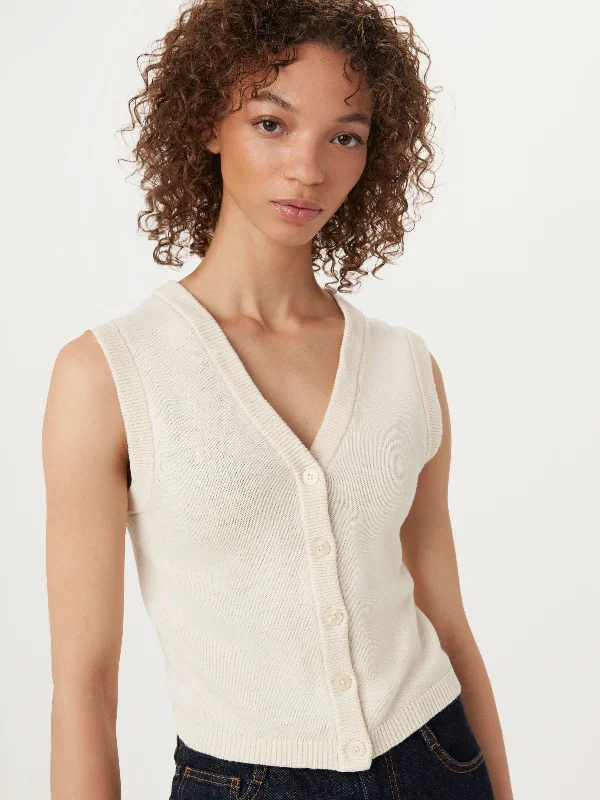 Cropped sweatersThe Button-Up Sweater Vest in Vanilla Cropped sweaters