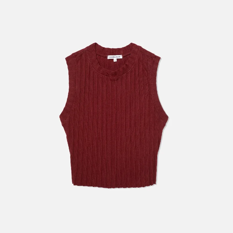 Anti-pilling sweatersCotton Citizen Capri Cut Out Tank - Wine Anti-pilling sweaters