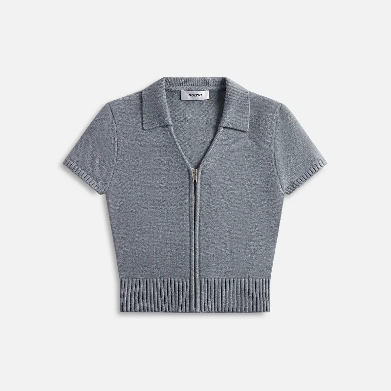 Thanksgiving sweatersGUIZIO Calesia Zip Up Top - Grey Thanksgiving sweaters