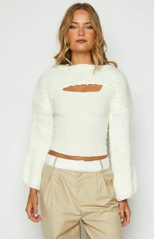 Eco-friendly sweatersFerla Cream Knit Shrug Eco-friendly sweaters