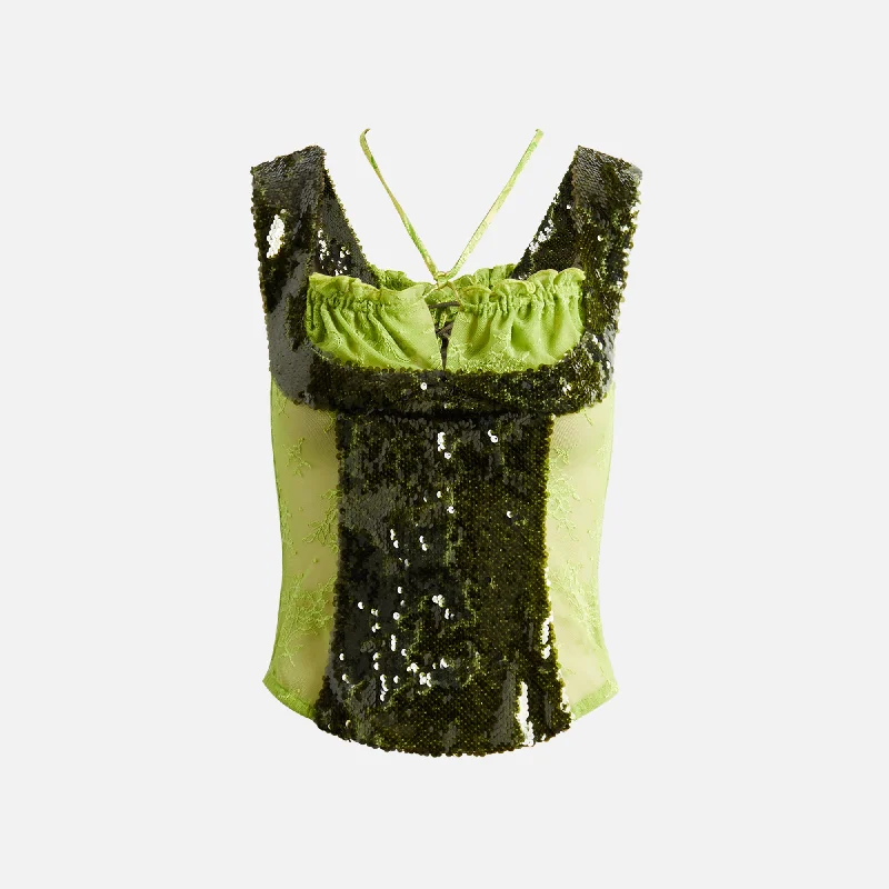 Zip-up sweatersKim Shui Sequin Corset -  Green Zip-up sweaters