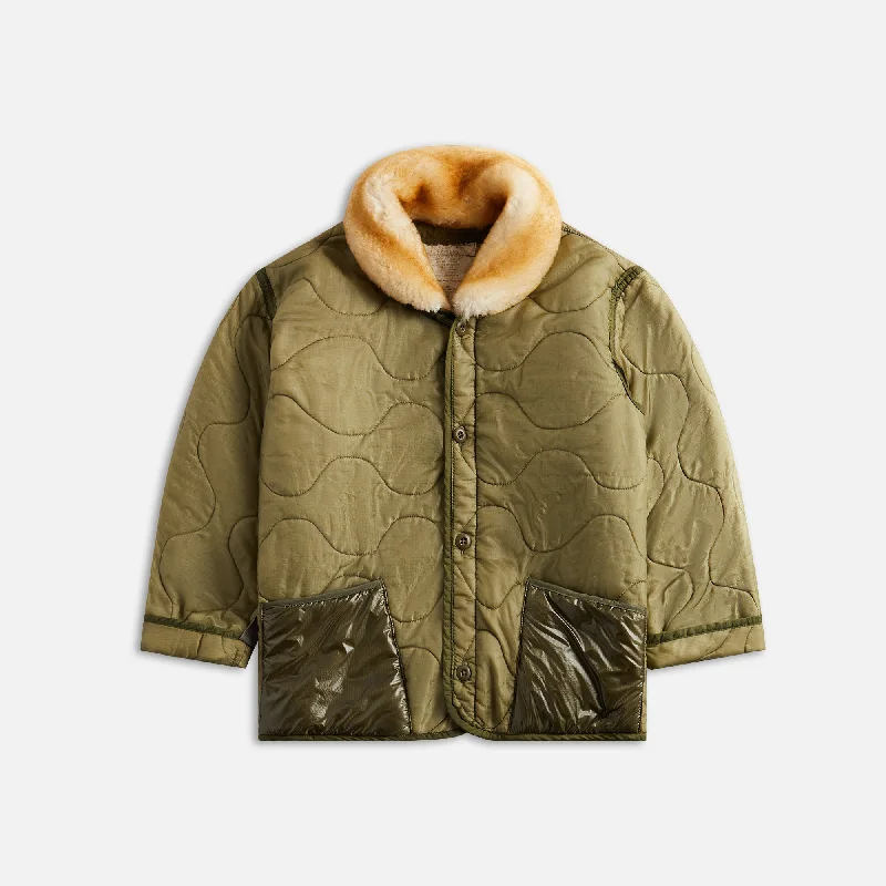 Best everyday sweatersR-13 Refurbished Liner With Shearling Shawl Collar - Olive Best everyday sweaters