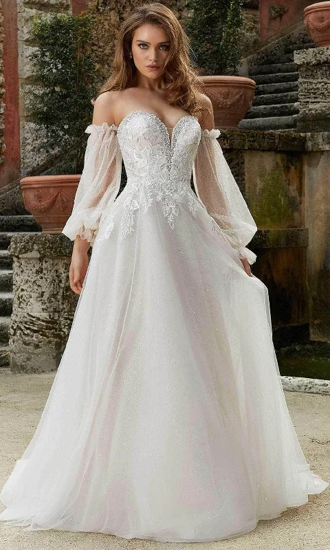 Unique wedding dressesMori Lee Bridal 2468 - Strapless Sleeve Wedding Dress Off-shoulder Wedding Gown