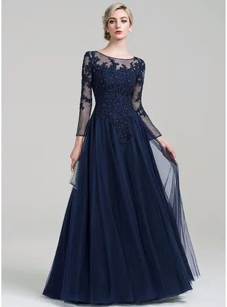 Halter wedding dressesScoop Neck A-Line Floor-Length Tulle Mother of the Bride Dress with Beading Sequins for Wedding Party Custom Made A-line Wedding Gown