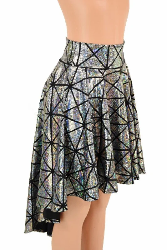 Metallic unclassified skirtsSilver Holographic Hi-Lo Skater Skirt Metallic unclassified skirts