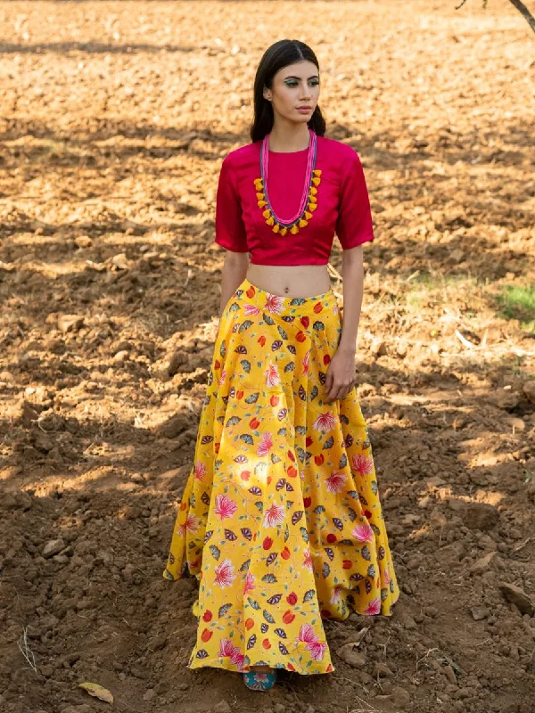 Winter unclassified skirtsSwati Vijaivargie kamal zaal yellow skirt crop top set Winter unclassified skirts