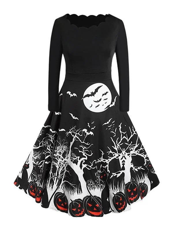 Best floral dresses for plus sizeHalloween Print Casual Dress Best floral dresses for plus size