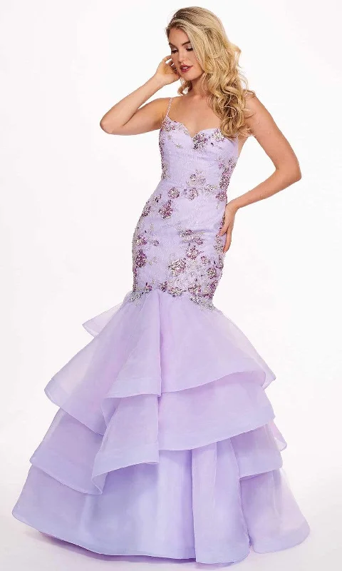 Y2K floral dressesRachel Allan 6485 - Sweetheart Floral Tiered Mermaid Gown Y2K floral dresses