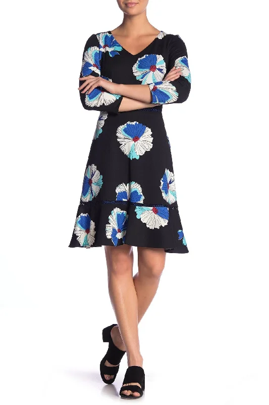 Tulle floral dressesTaylor - Long Sleeve Multi Print Stretch Crepe Dress 1180MSC Tulle floral dresses