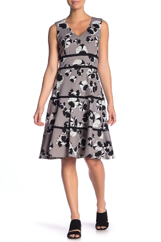 Silk floral dressesTaylor - Sleeveless Floral Stretch Crepe Dress 1169MSC Silk floral dresses