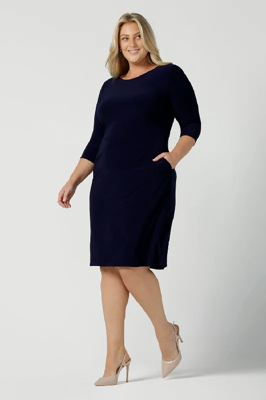 Cotton unclassified dressesAudrey Shift Dress in Navy Cotton unclassified dresses