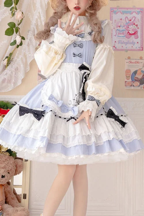 A-line unclassified dressesBlue Ruffled Square Collar Alice Chapter Sweet Lolita JSK Dress A-line unclassified dresses