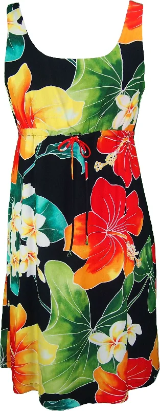 Silk unclassified dressesBold Hibiscus Plumeria Women's Empire Tie Front Hawaiian Dress (Regular Fit) Silk unclassified dresses