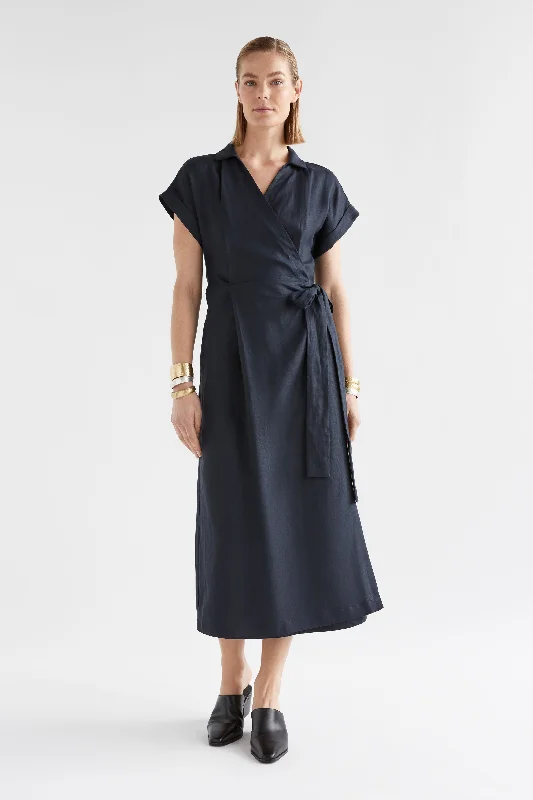 A-line unclassified dressesElk Minnen Wrap Dress - Space Blue A-line unclassified dresses