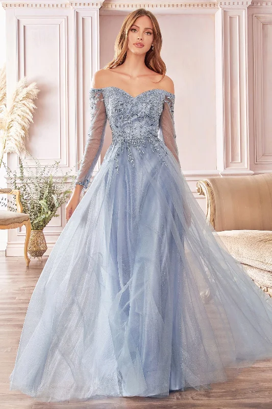 Club unclassified dressesEnchanting Elegance: Cinderella Divine's Shimmering Off-the-Shoulder Gown (CD0172) Club unclassified dresses