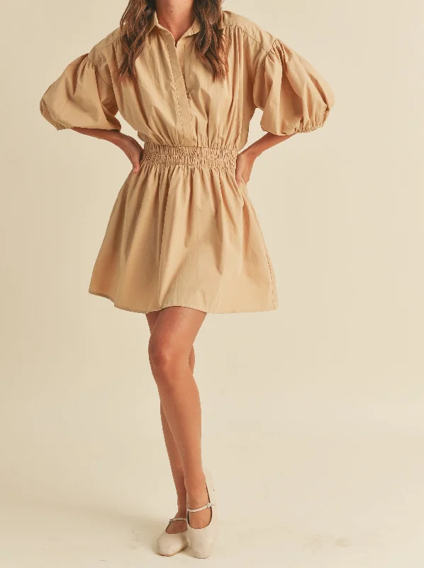 Stretchy unclassified dressesEvie Poplin Dress - Taupe Stretchy unclassified dresses