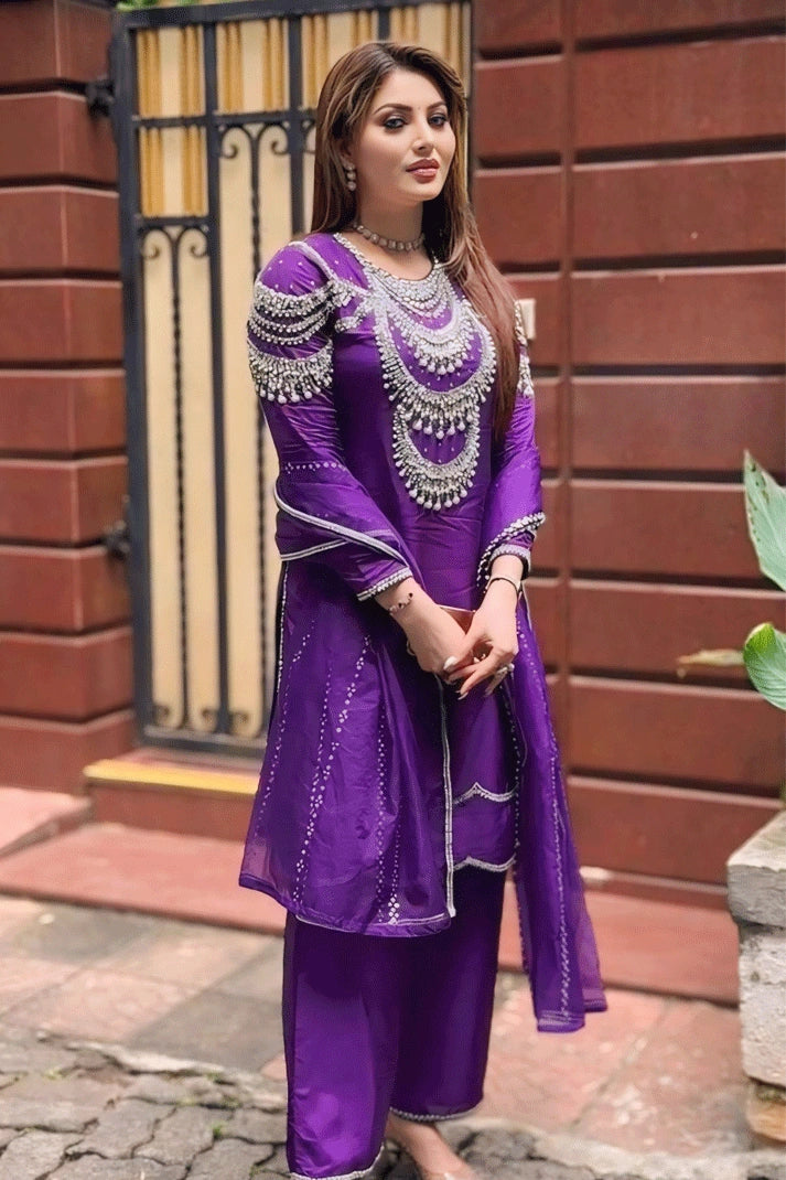 Affordable unclassified dressesIndian Actress Urvashi Rautela Dark Purple Dress For Diwali Affordable unclassified dresses