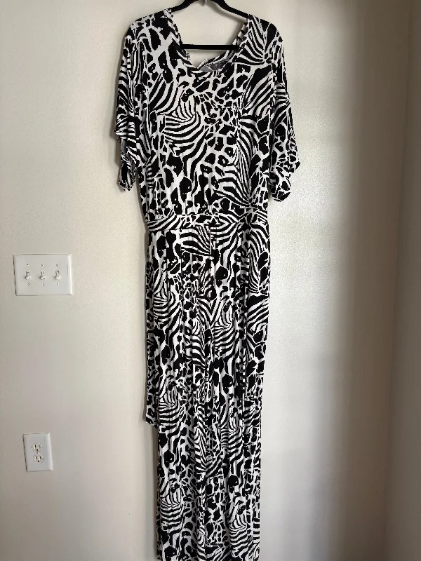 Silk unclassified dressesJumpsuit By Lisa Rinna In Black & White, Size: 1x Silk unclassified dresses