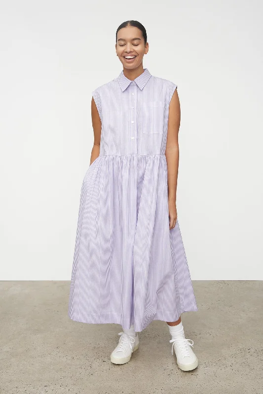 Trendy unclassified dressesKowtow Jamie Dress - Lilac Stripe Trendy unclassified dresses