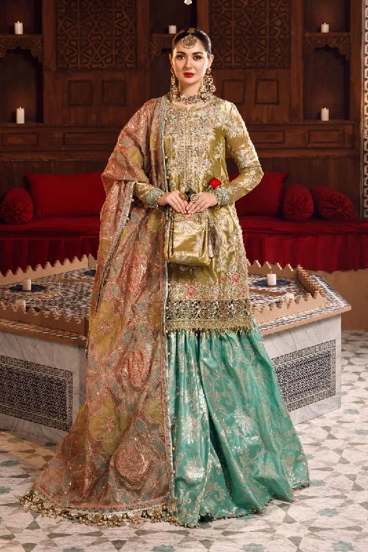 Silk unclassified dressesMaria B MBROIDERED - Salmon and Leaf Green (BD-2503) Silk unclassified dresses