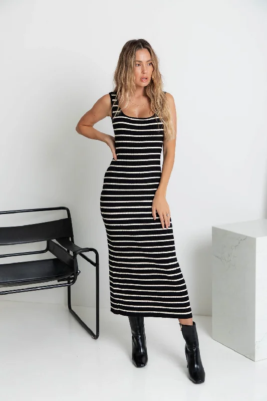 Wedding guest unclassified dressesOllie Knit Dress - Black and Cream Wedding guest unclassified dresses